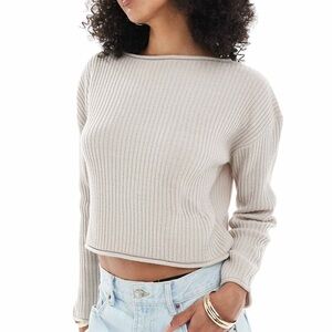 ASOS Boxy Ribbed Cropped Sweater